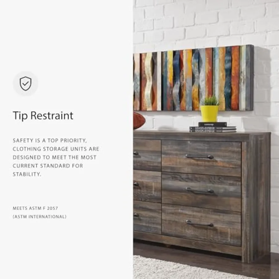Rustic 6 Drawer Bedroom Dresser view 4