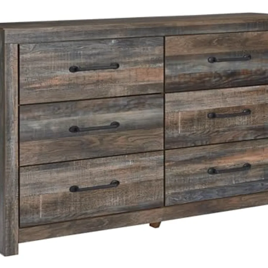 Rustic 6 Drawer Bedroom Dresser
