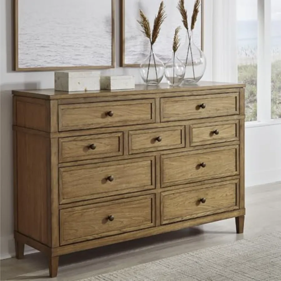 Sharlance Transitional 9-Drawer Dresser with Felt-Lined Top view 2