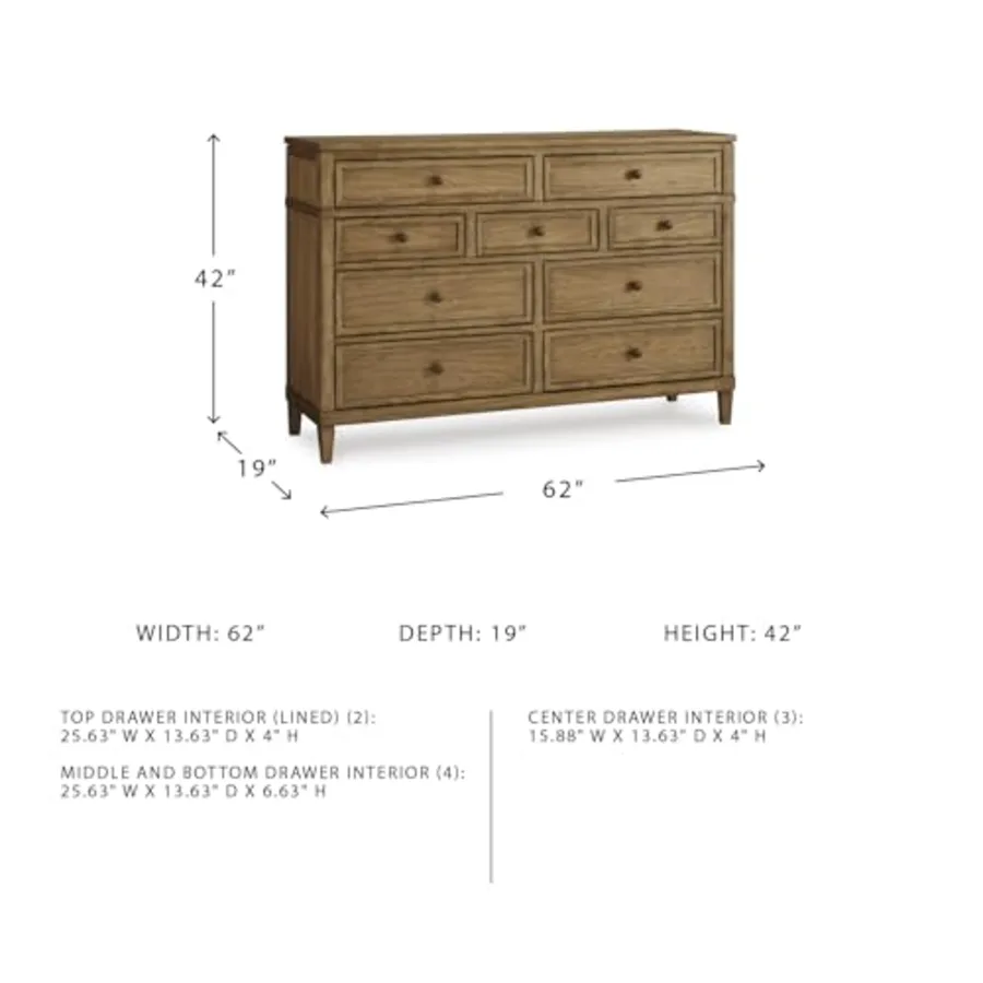 Sharlance Transitional 9-Drawer Dresser with Felt-Lined Top view 3