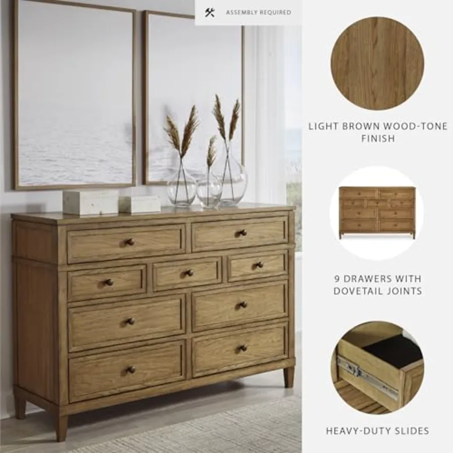Sharlance Transitional 9-Drawer Dresser with Felt-Lined Top view 4