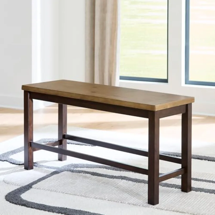 Sharlander Casual Counter Height Dining Bench with Foot Rest view 2