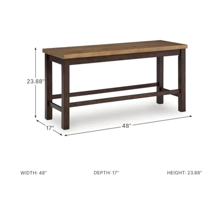 Sharlander Casual Counter Height Dining Bench with Foot Rest view 3