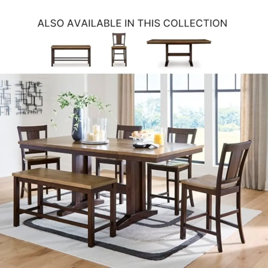 Sharlander Casual Counter Height Dining Bench with Foot Rest view 5