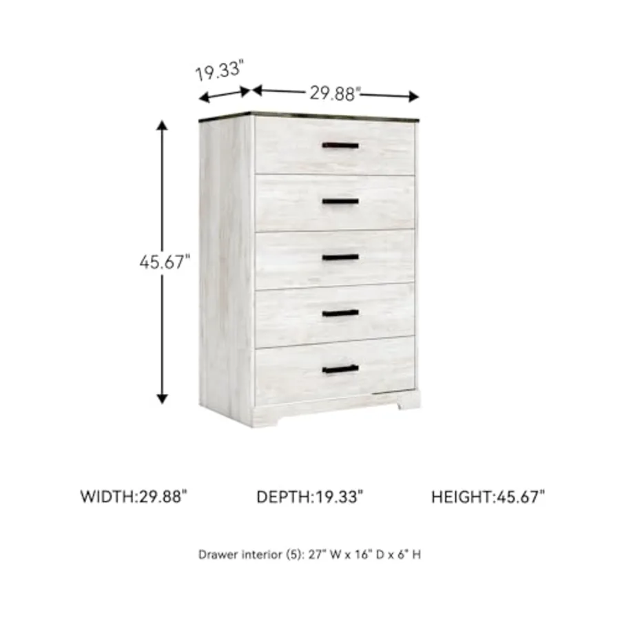Shawburn Rustic 5 Drawer Chest of Smooth-Gliding Drawers view 3