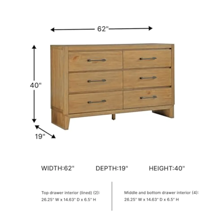 Sherbana Casual 6-Drawer Dresser with Safety Stop view 3