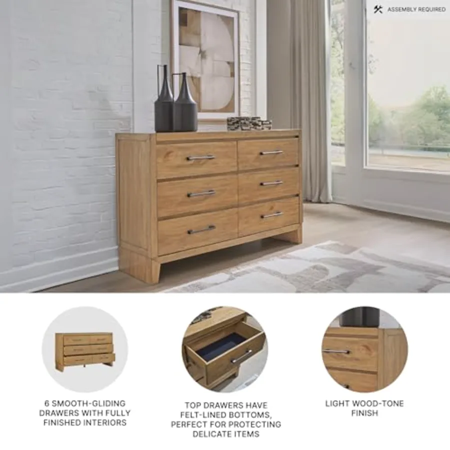Sherbana Casual 6-Drawer Dresser with Safety Stop view 4