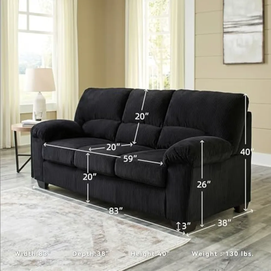SimpleJoy Corduroy Sofa view 3