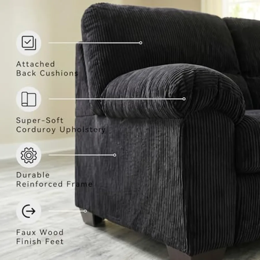 SimpleJoy Corduroy Sofa view 4
