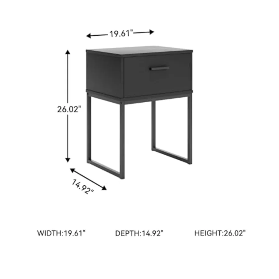Socalle Modern 1-Drawer Nightstand view 3