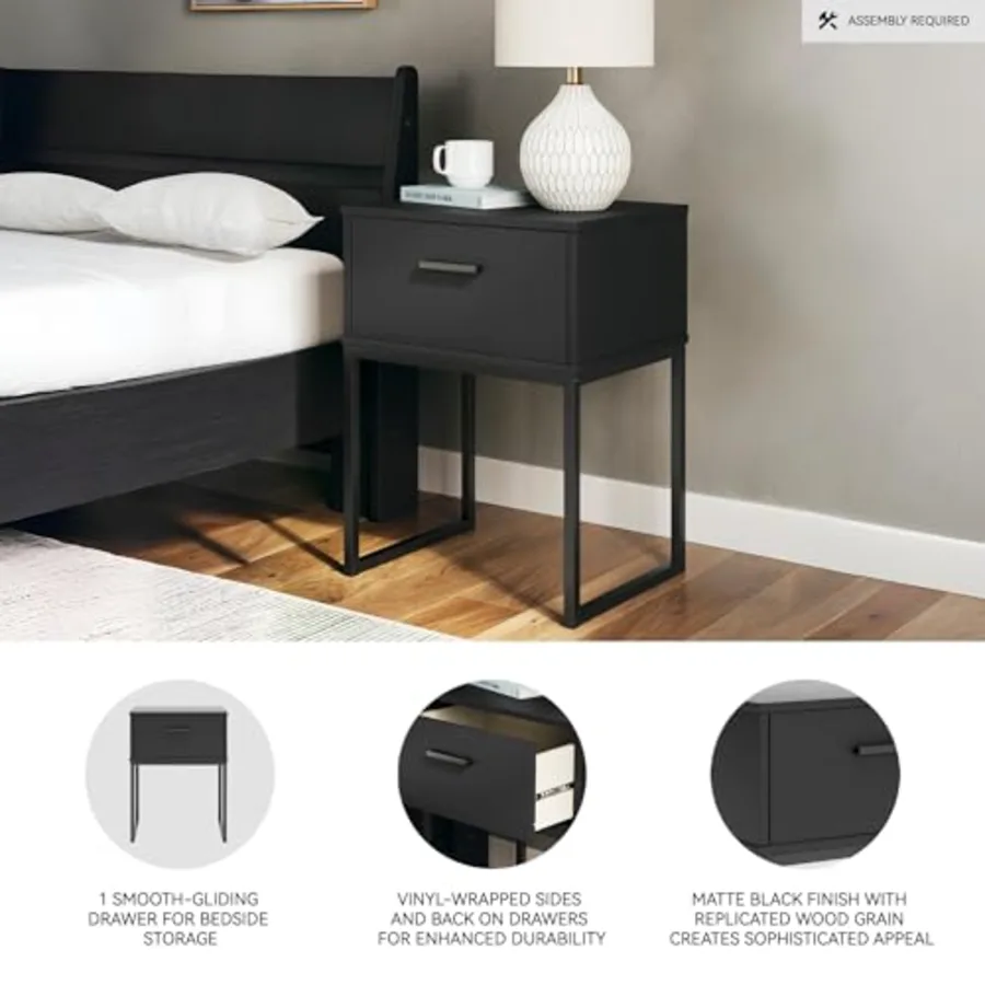 Socalle Modern 1-Drawer Nightstand view 4