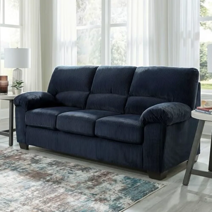 Sofa 83-in Navy Corduroy view 2