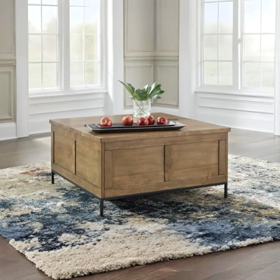 Square Lift-Top Coffee Table with Storage view 2