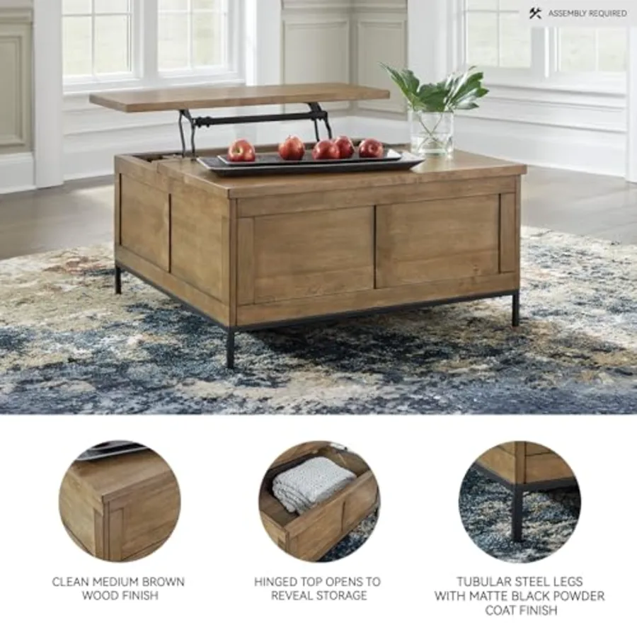 Square Lift-Top Coffee Table with Storage view 4