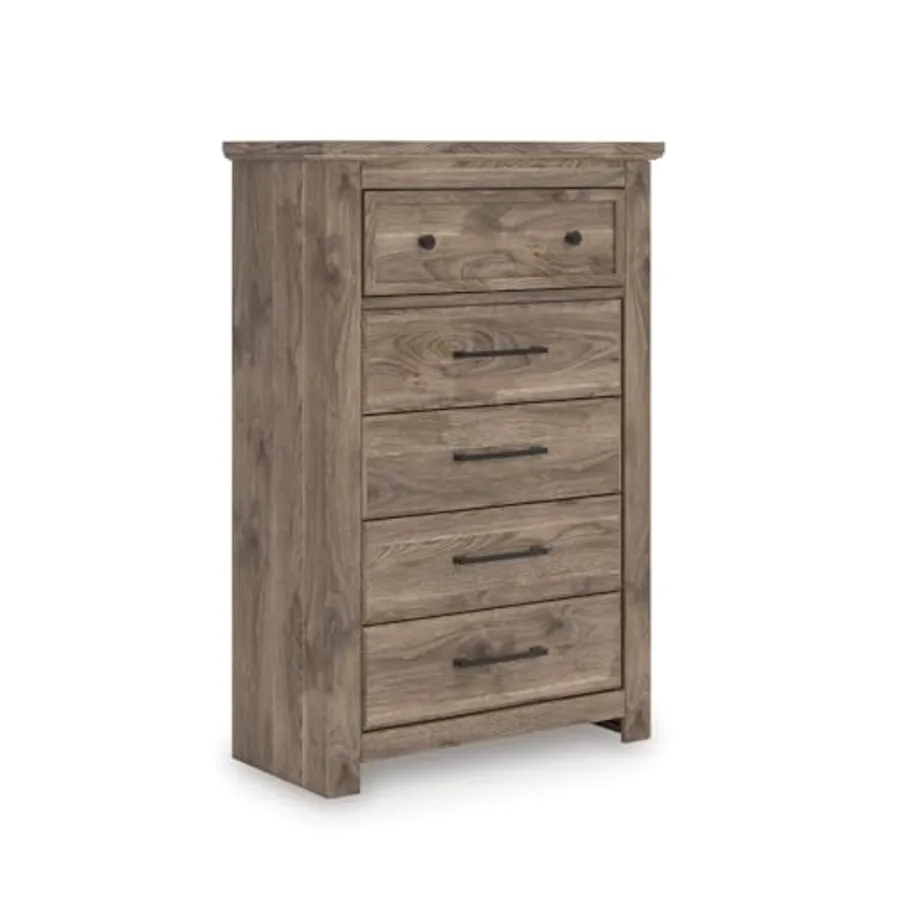 Stanziford Casual 5-Drawer Chest with Wood Finish