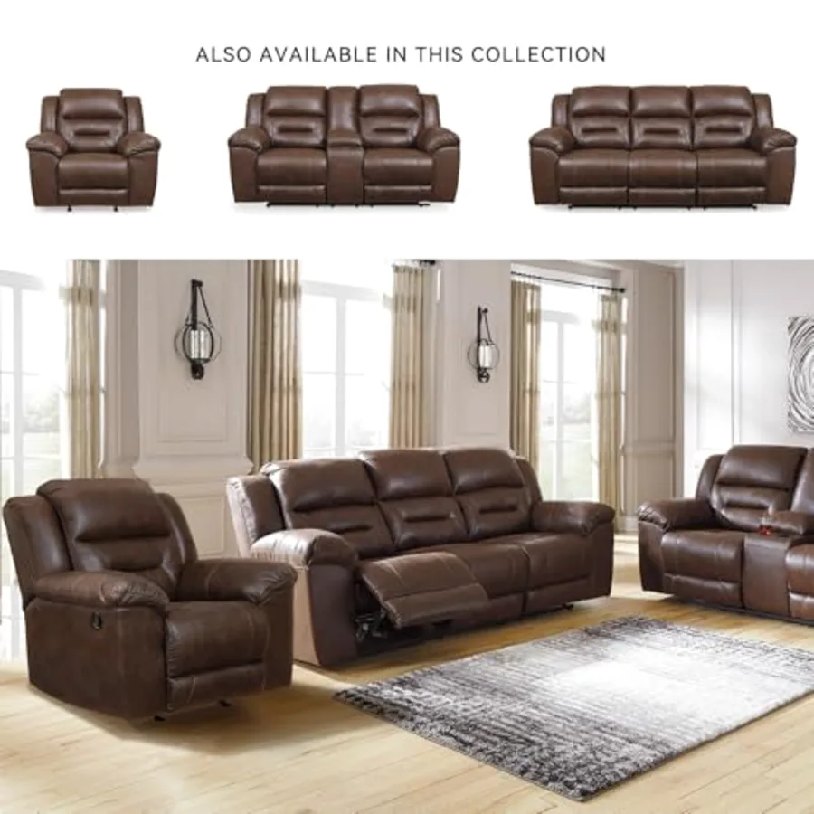 Stoneland Contemporary Faux Leather Rocker Recliner view 4