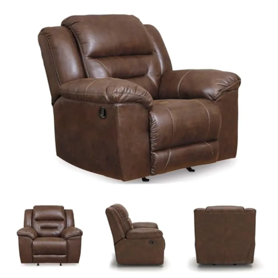 Stoneland Contemporary Faux Leather Rocker Recliner view 5