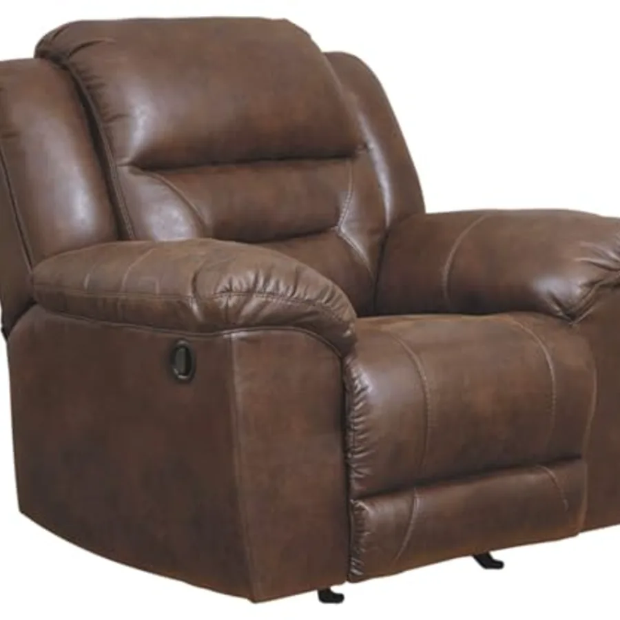 Stoneland Contemporary Faux Leather Rocker Recliner
