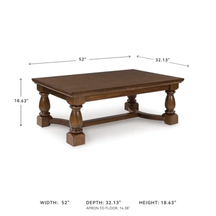 Sturlayne Transitional Coffee Table with Trestle Base view 3