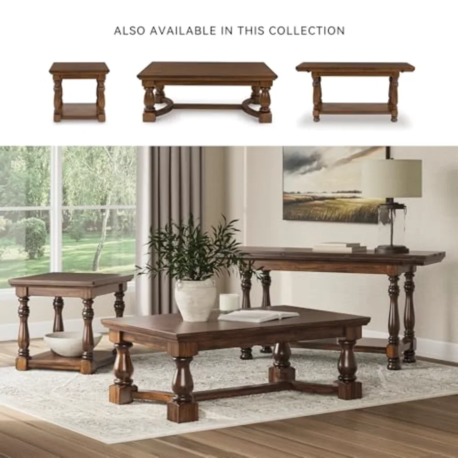Sturlayne Transitional Coffee Table with Trestle Base view 5