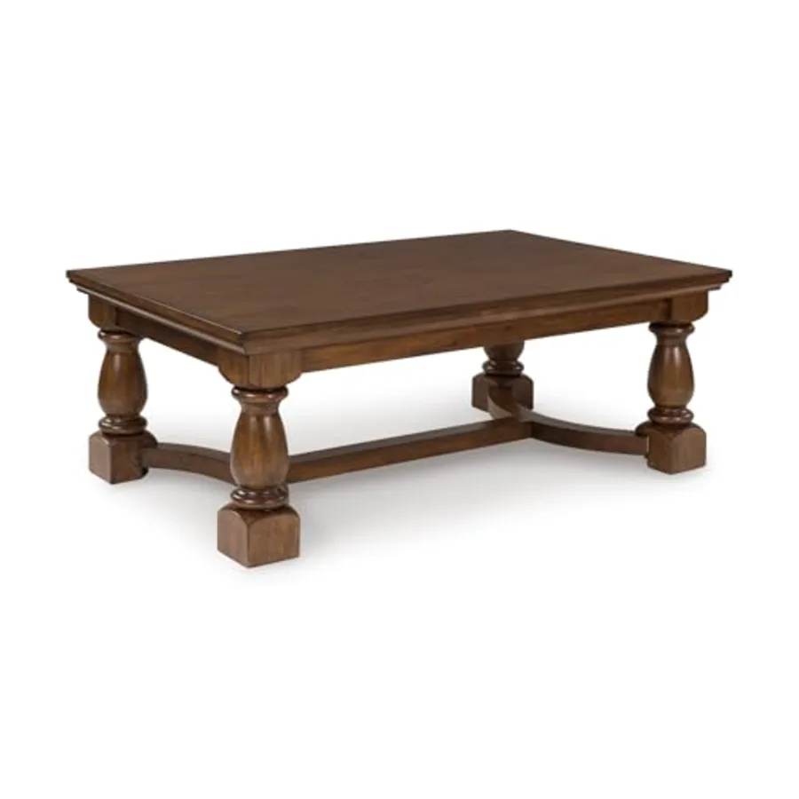 Sturlayne Transitional Coffee Table with Trestle Base