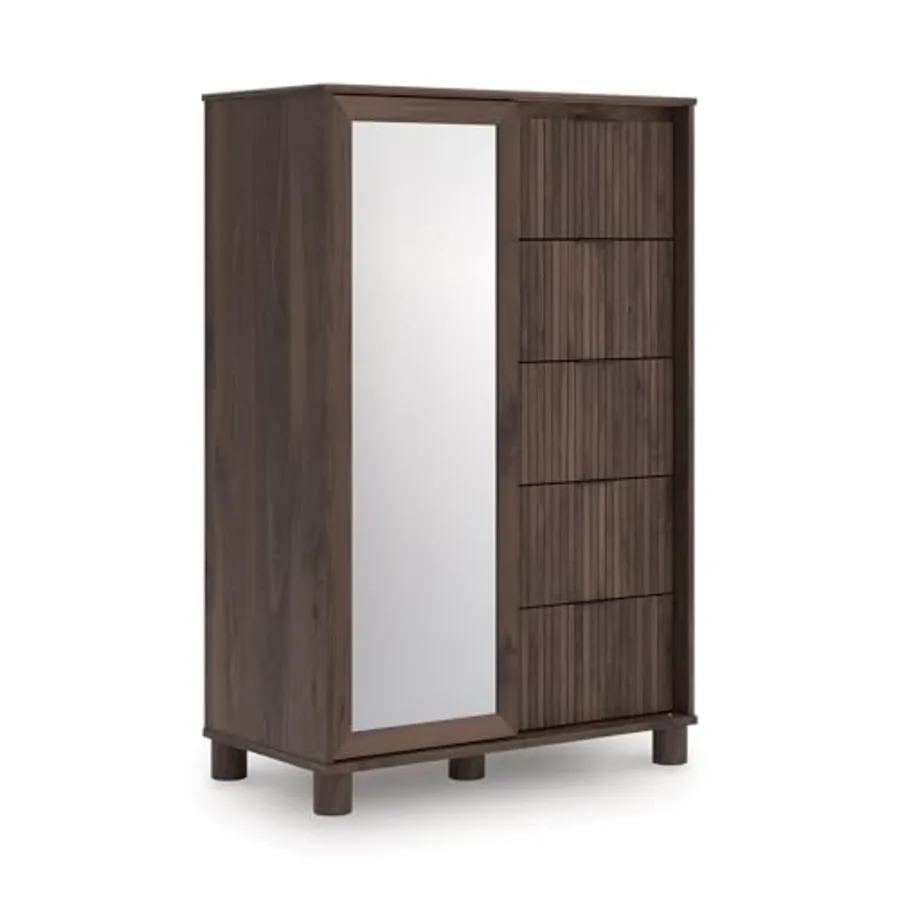 Symarro Casual Dressing 5-Drawer Chest with Walnut Finish