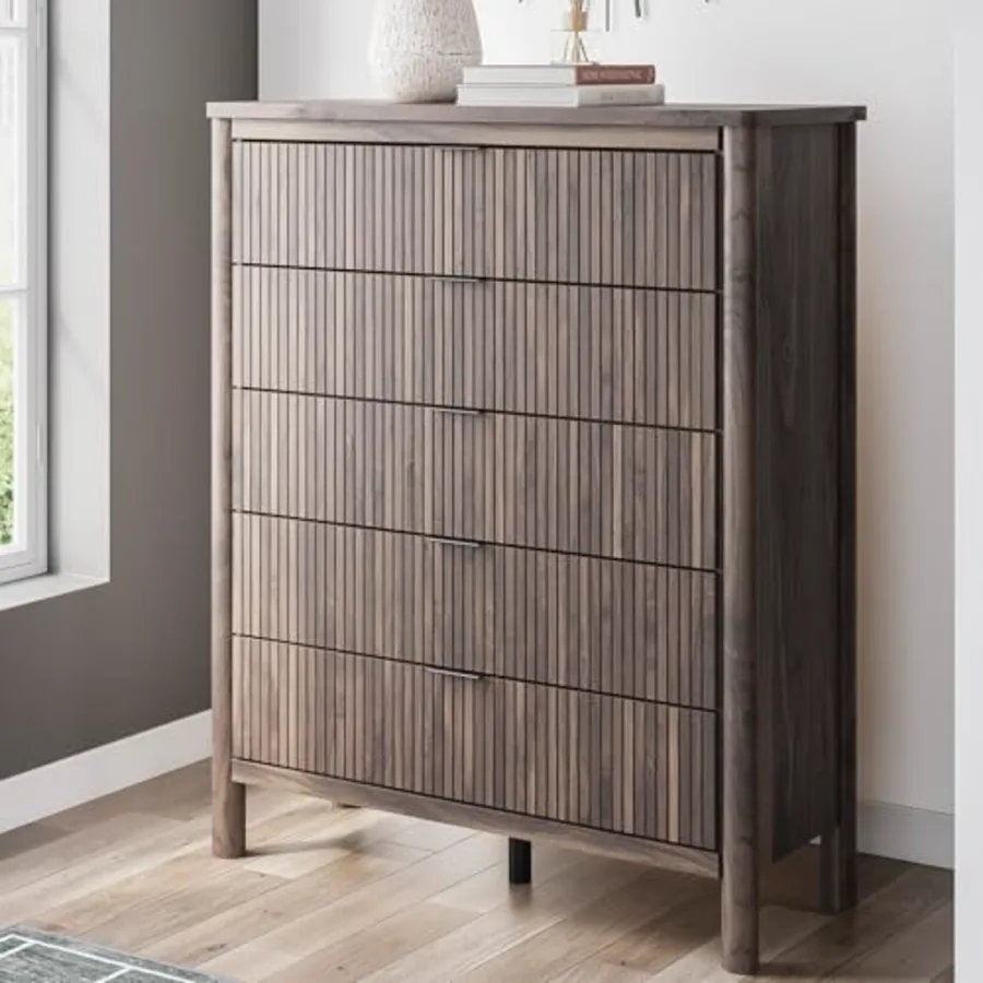 Symarro Vintage 5-Drawer Wide Chest with Easy Glide view 2