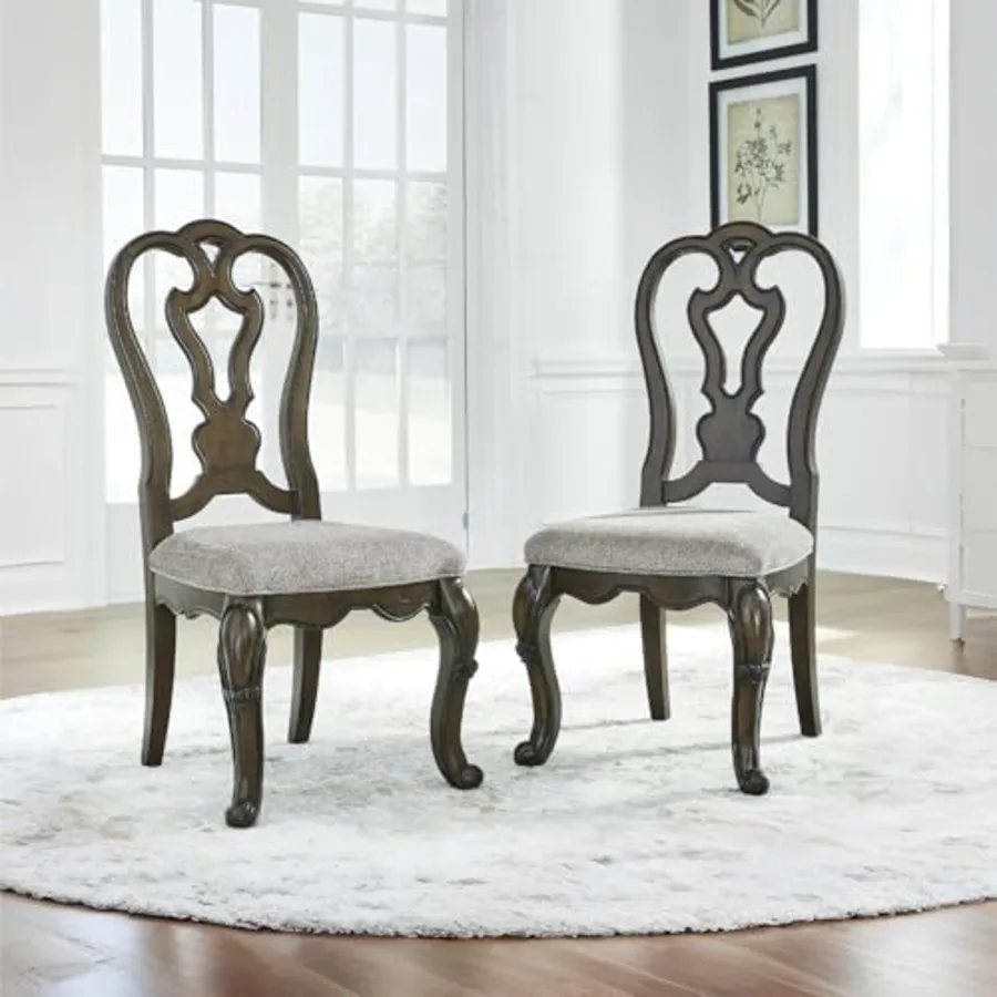 Traditional Upholstered Dining Chairs view 2