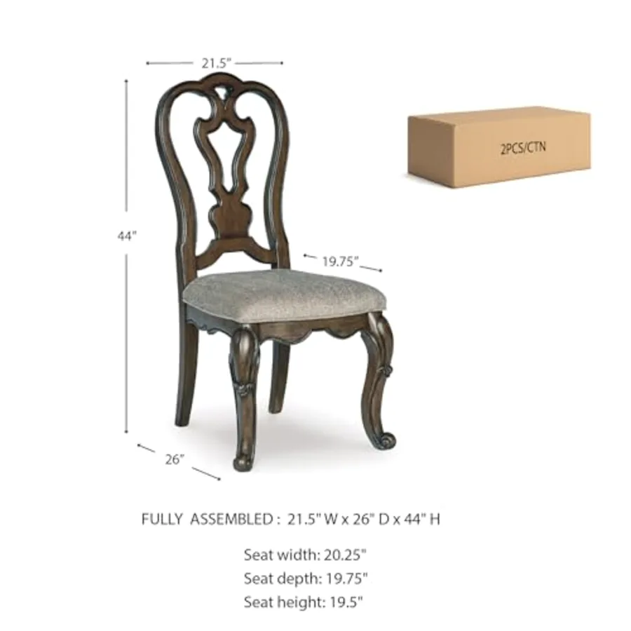 Traditional Upholstered Dining Chairs view 3