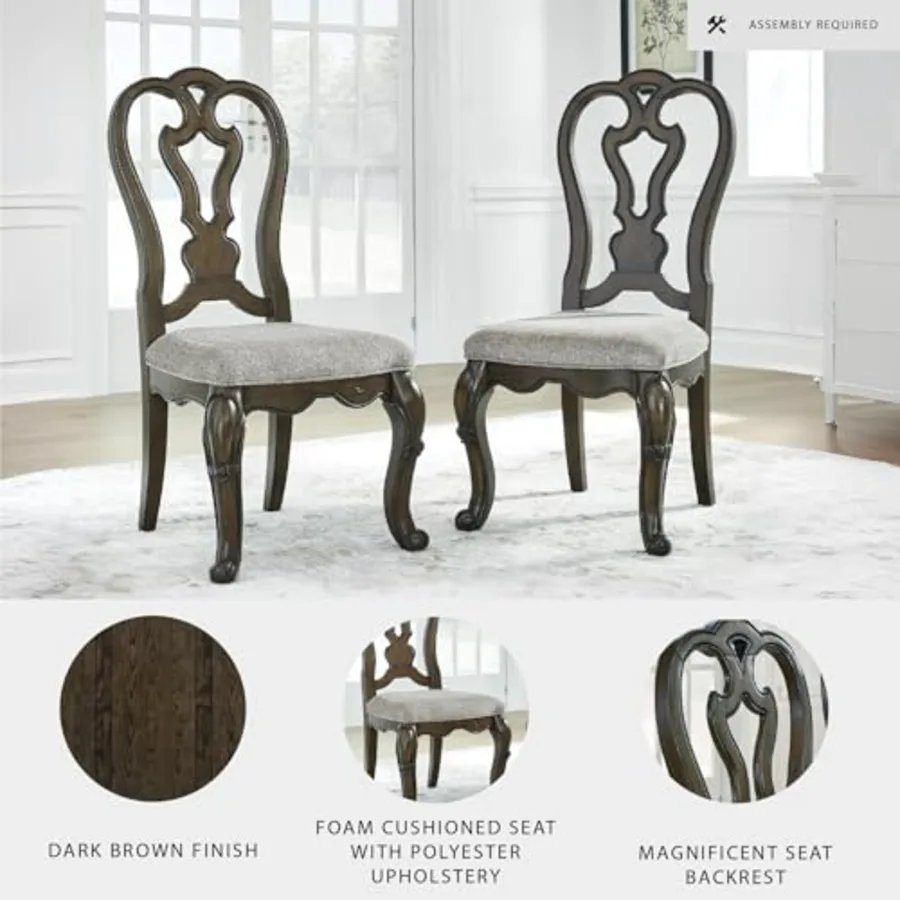 Traditional Upholstered Dining Chairs view 4