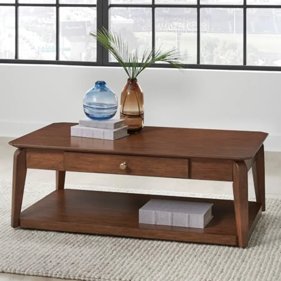 Trenmour Mid-Century Modern Coffee Table with 1 Drawer view 2