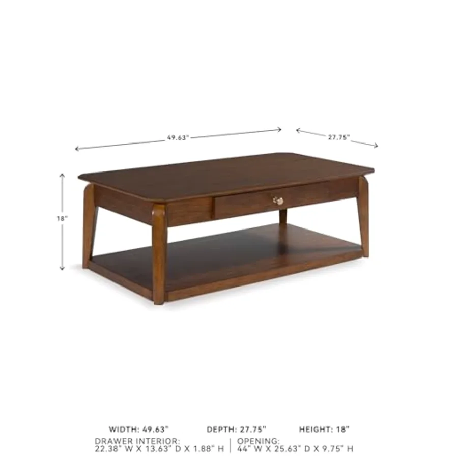 Trenmour Mid-Century Modern Coffee Table with 1 Drawer view 3