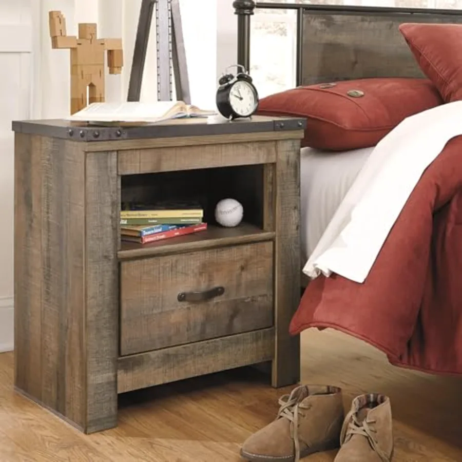 Trinell Nightstand with Charging Station view 2