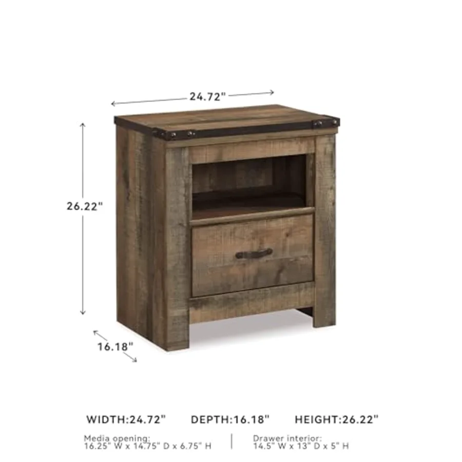 Trinell Nightstand with Charging Station view 3