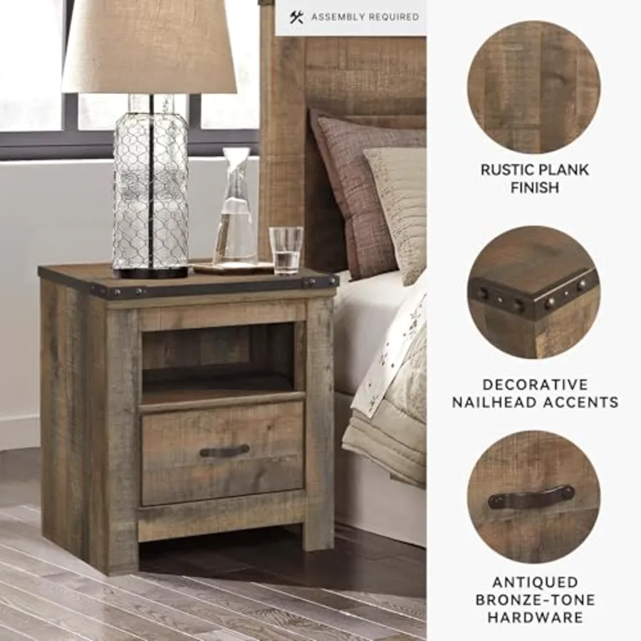 Trinell Nightstand with Charging Station view 4