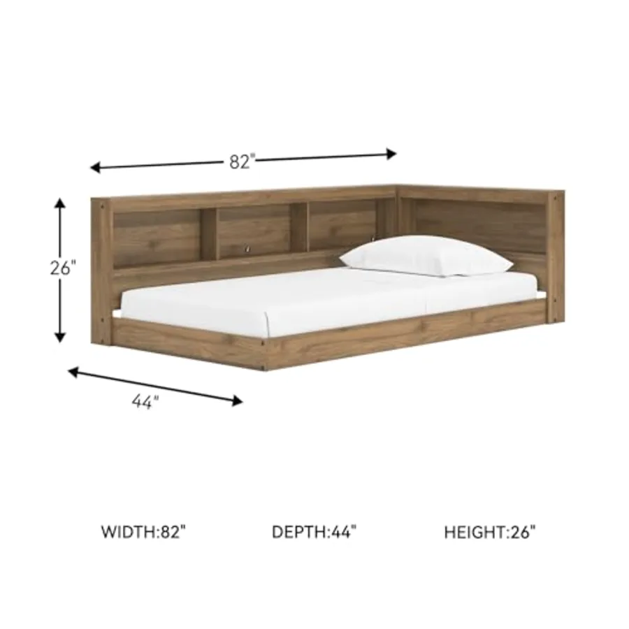Twin Bookcase Storage Platform Bed view 3