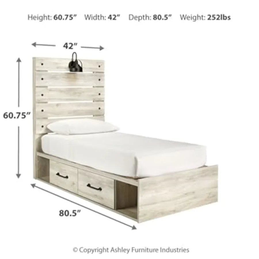 Twin Platform Storage Bed view 3