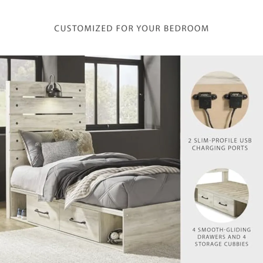 Twin Platform Storage Bed view 5