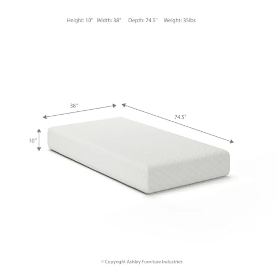 Twin Size Chime 10 Inch Medium Firm Memory Foam Mattress view 3