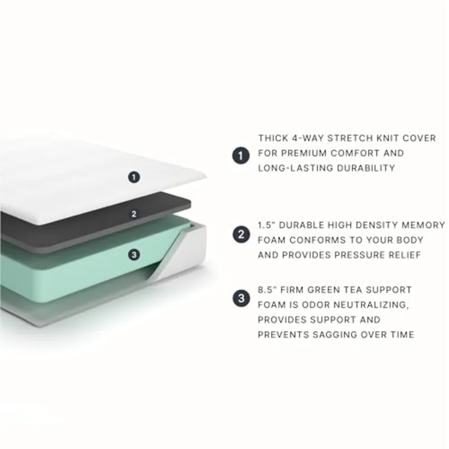 Twin Size Chime 10 Inch Medium Firm Memory Foam Mattress view 4