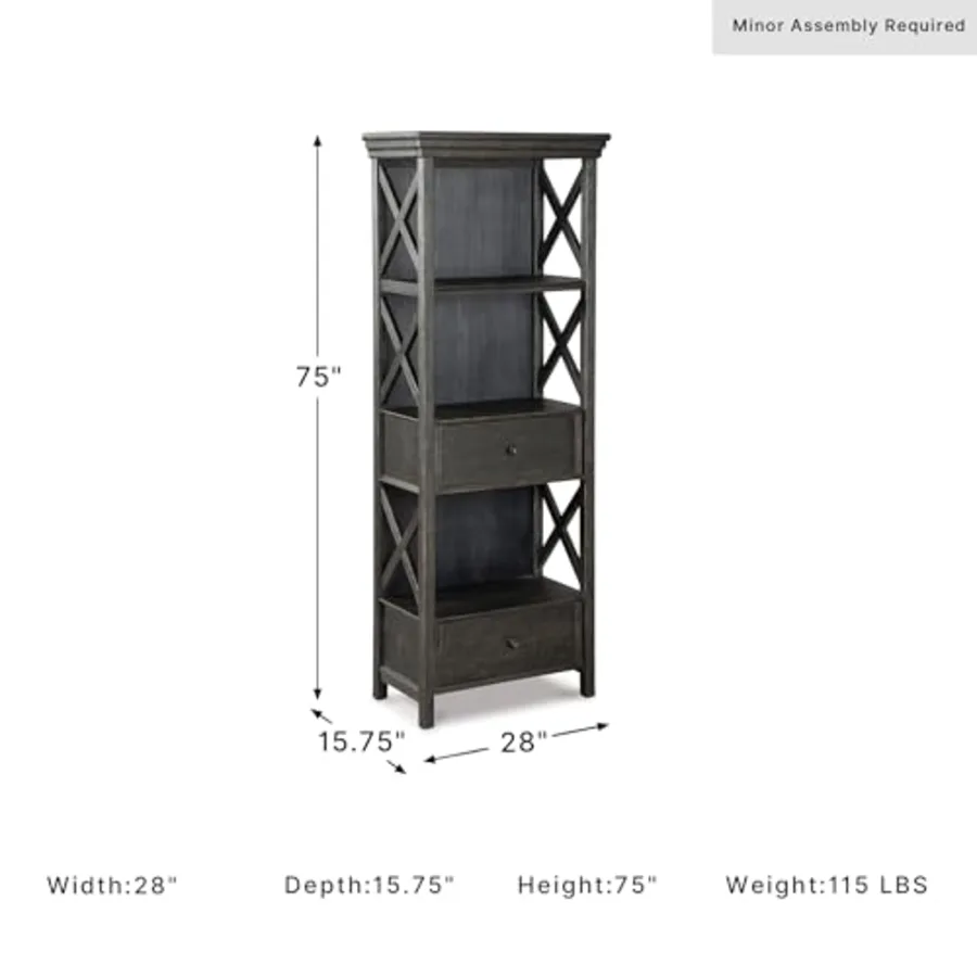Tyler Creek Casual Farmhouse 75" Display Cabinet or Bookcase view 3