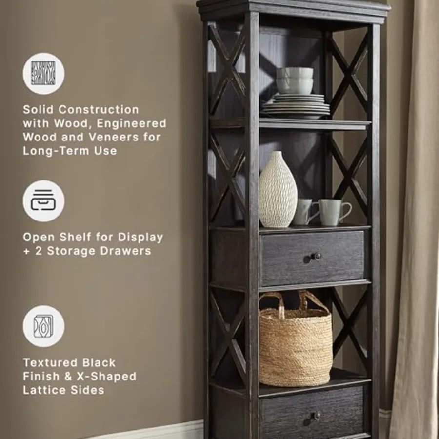Tyler Creek Casual Farmhouse 75" Display Cabinet or Bookcase view 4