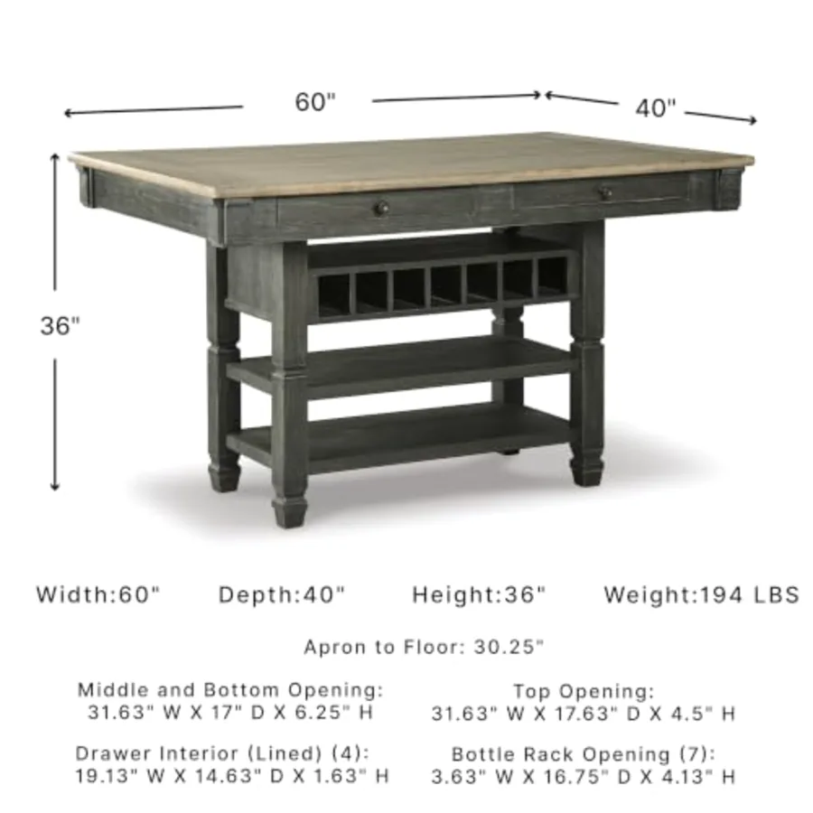 Tyler Creek Farmhouse Rectangular Counter Height Dining Table view 3