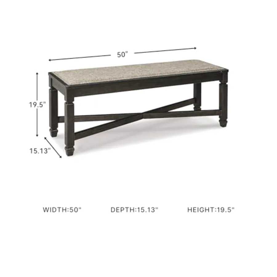 Tyler Creek Farmhouse Upholstered Dining Room Bench view 3