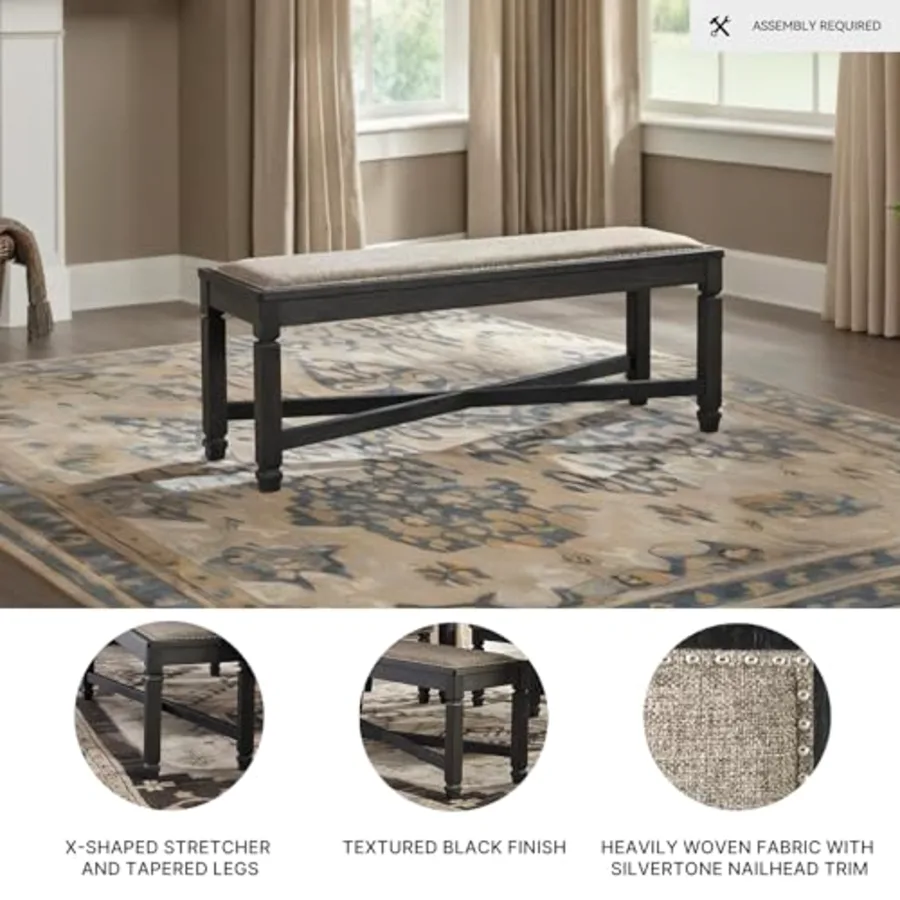 Tyler Creek Farmhouse Upholstered Dining Room Bench view 4