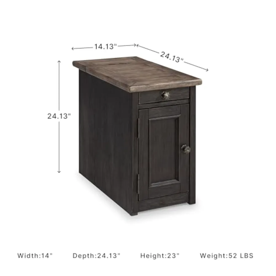 Tyler Creek Rustic Chair Side End Table with Pull-Out Tray & view 3