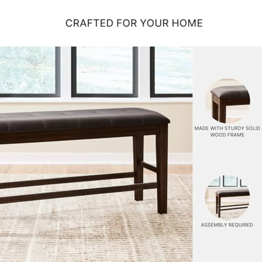 Upholstered Counter Height Dining Bench view 5