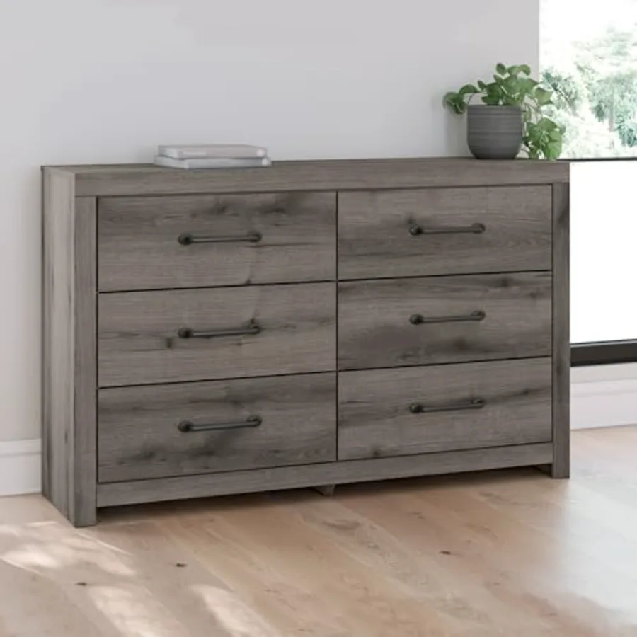 Urbanoore Rustic 6-Drawer Dresser with Safety Stop view 2
