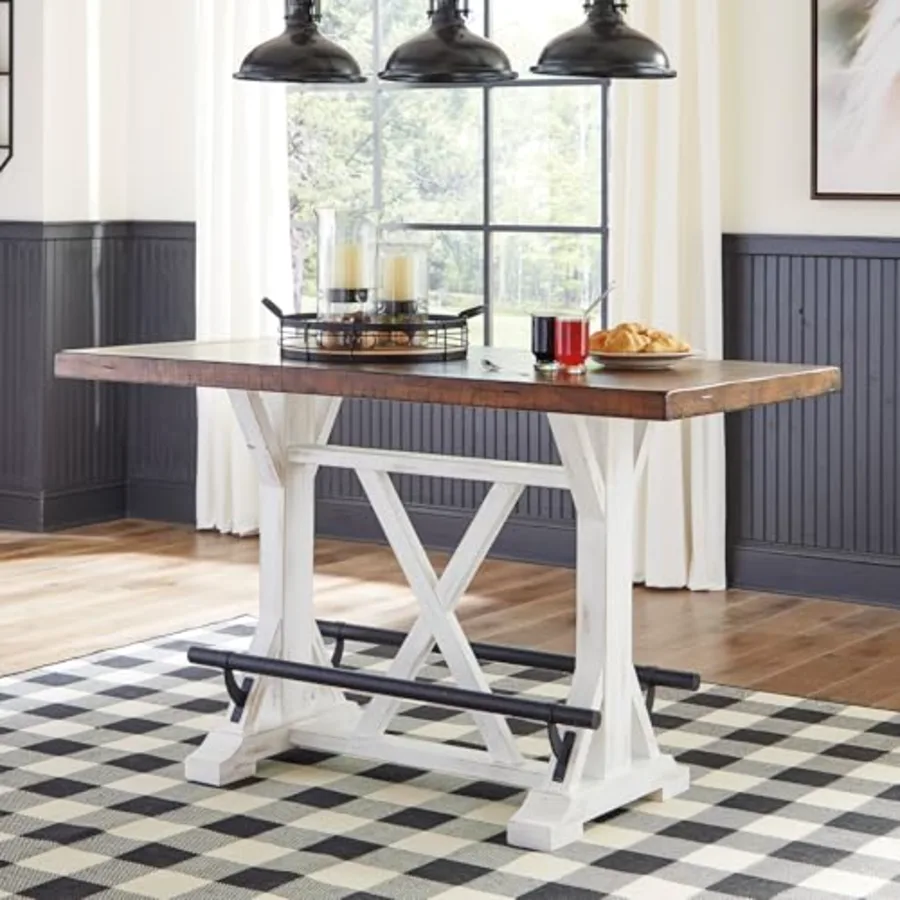 Valebeck 36″ Counter-Height Rustic Farmhouse Dining Table view 2