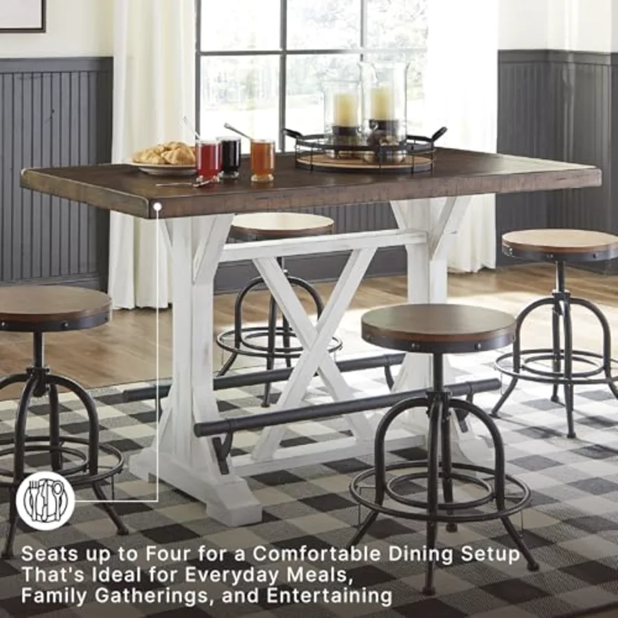 Valebeck 36″ Counter-Height Rustic Farmhouse Dining Table view 5